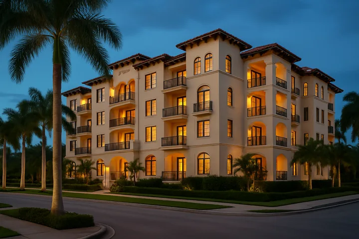 Illustrative Old Naples downtown luxury condominium